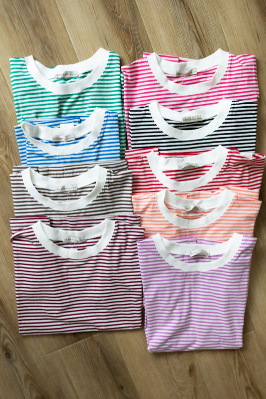 Super Soft Striped Short Sleeve Top