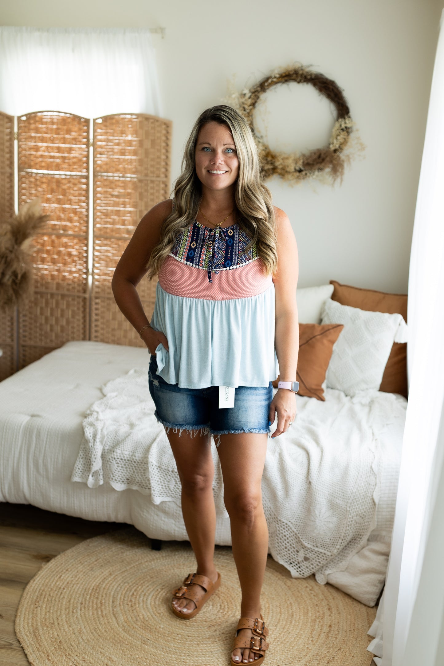 Zenana Dark Wash Raw Frayed Hem Denim Shorts | Stretch Jean Shorts