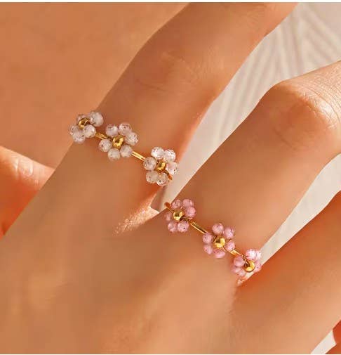 18K STAINLESS STEEL TARNISH FREE FLOWER RINGS | 40R122