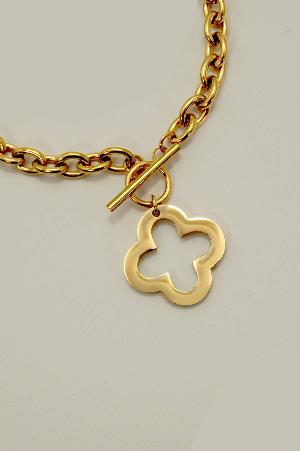 18K STAINLESS STEEL TARNISH FREE CLOVER NECKLACE