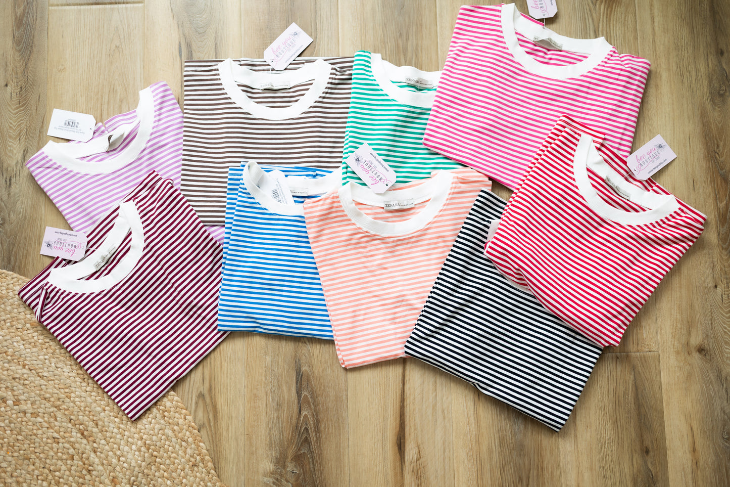 Super Soft Striped Short Sleeve Top