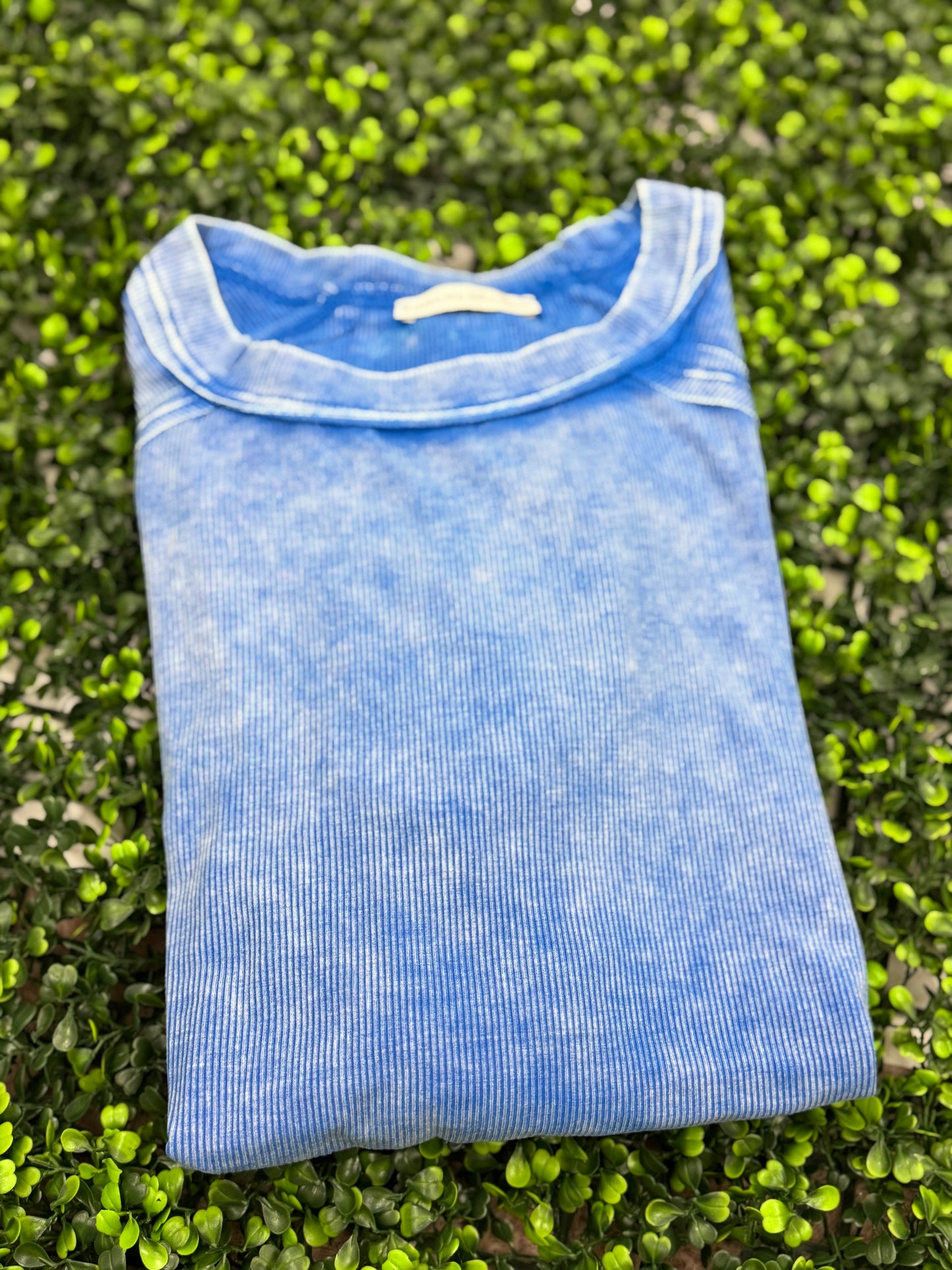 Acid Wash Ribbed Top
