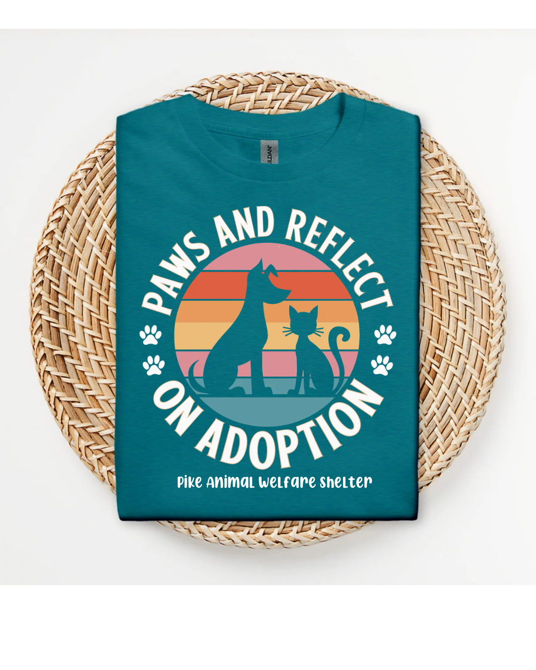 PAWS Paws and Reflect on Adoption Fundraiser T-Shirt | Gildan Softstyle Unisex