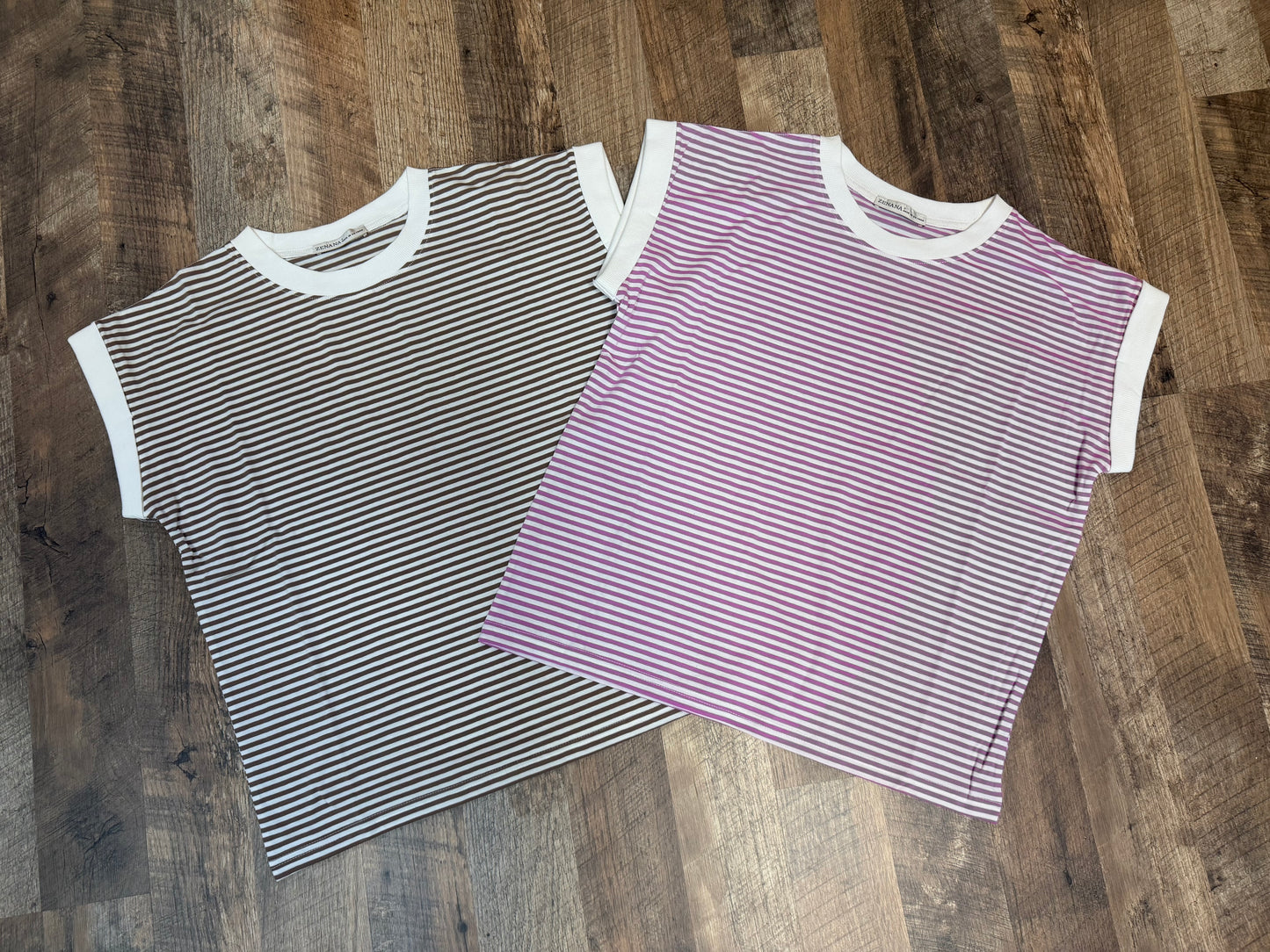 Super Soft Striped Short Sleeve Top