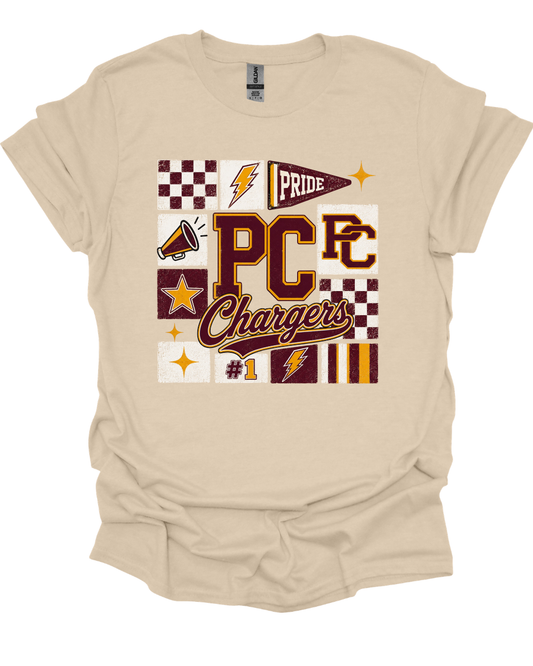 Chargers Spirit Collage Graphic T-Shirt / Crewneck