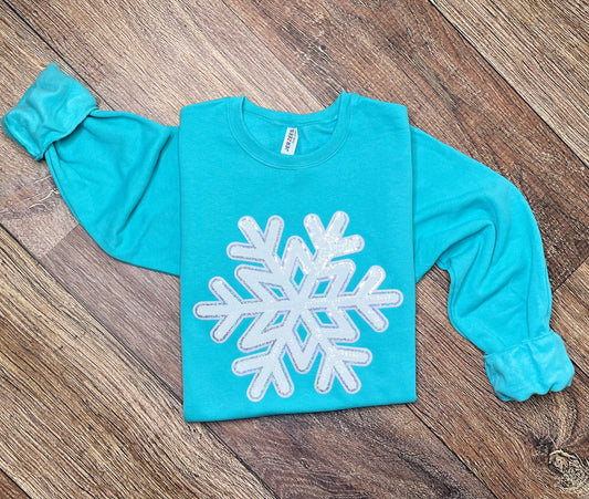 Snowflake Chenille Patch Crewneck