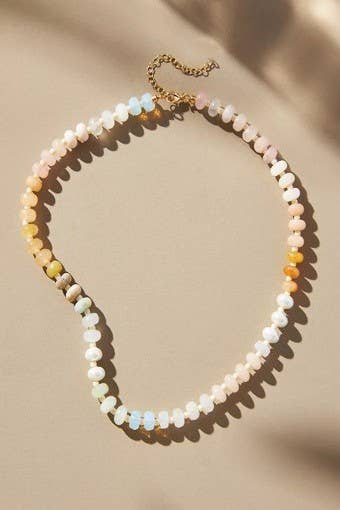 Natural Stone Semi-Precious Glass Mixed Necklace