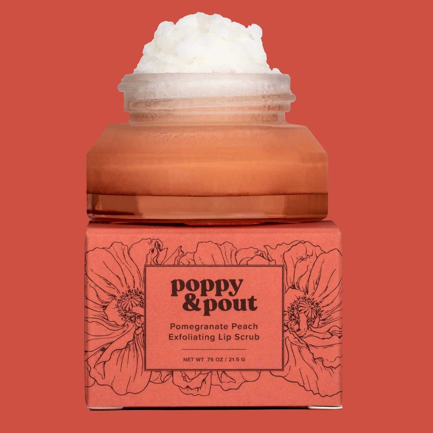 Pomegranate Peach Lip Scrub – Natural Exfoliating Sugar Scrub by Poppy & Pout
