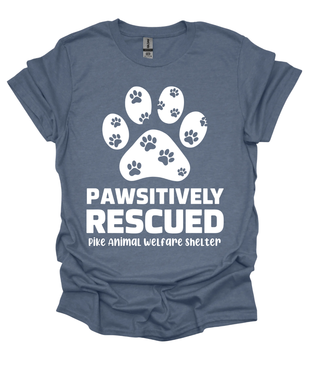 PAWS Pawsitively Rescued Fundraiser T-Shirt | Gildan Softstyle Unisex