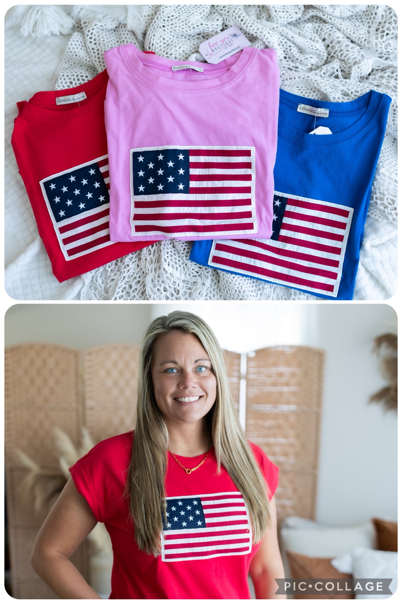 American Flag Tee | Patriotic Red White and Blue T Shirt