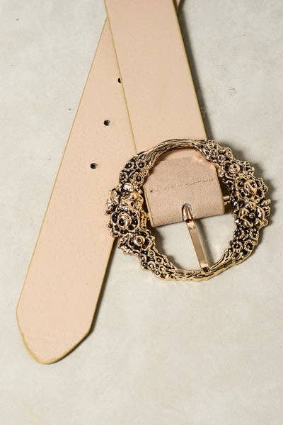 Floral Etched Buckle Belts