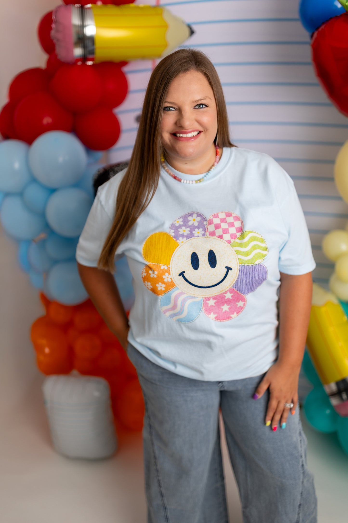 Retro Smiley Flower Comfort Colors Graphic Tee