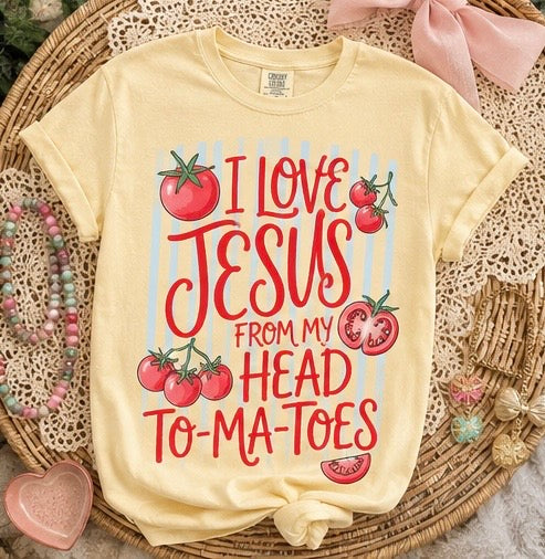 Love Jesus From My Head Tomatoes Graphic