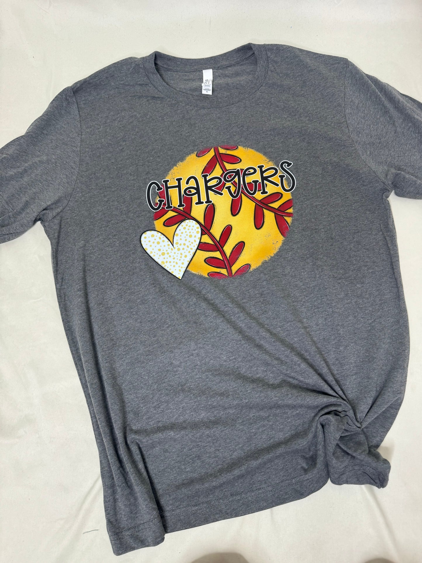 Chargers Softball Tee – Trendy Sports Graphic