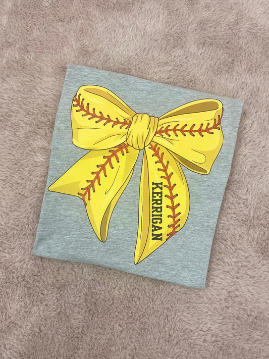 Custom Softball Bow Shirt – Personalized Team Spirit Graphic
