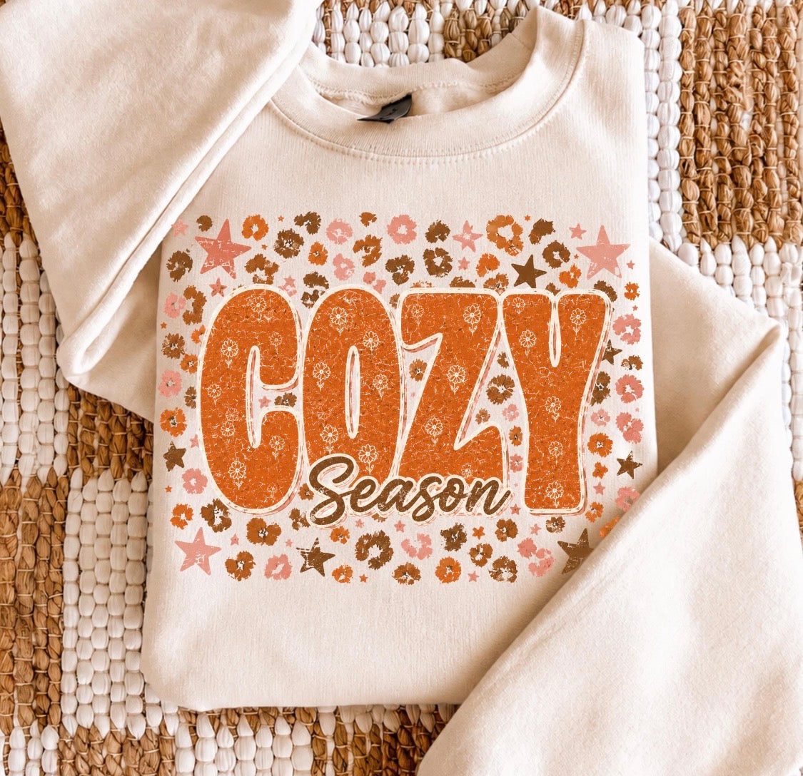 Cozy Season Leopard Floral Graphic