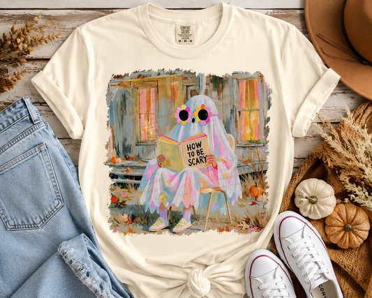 How to Be Scary Ghost Comfort Colors Graphic Tee
