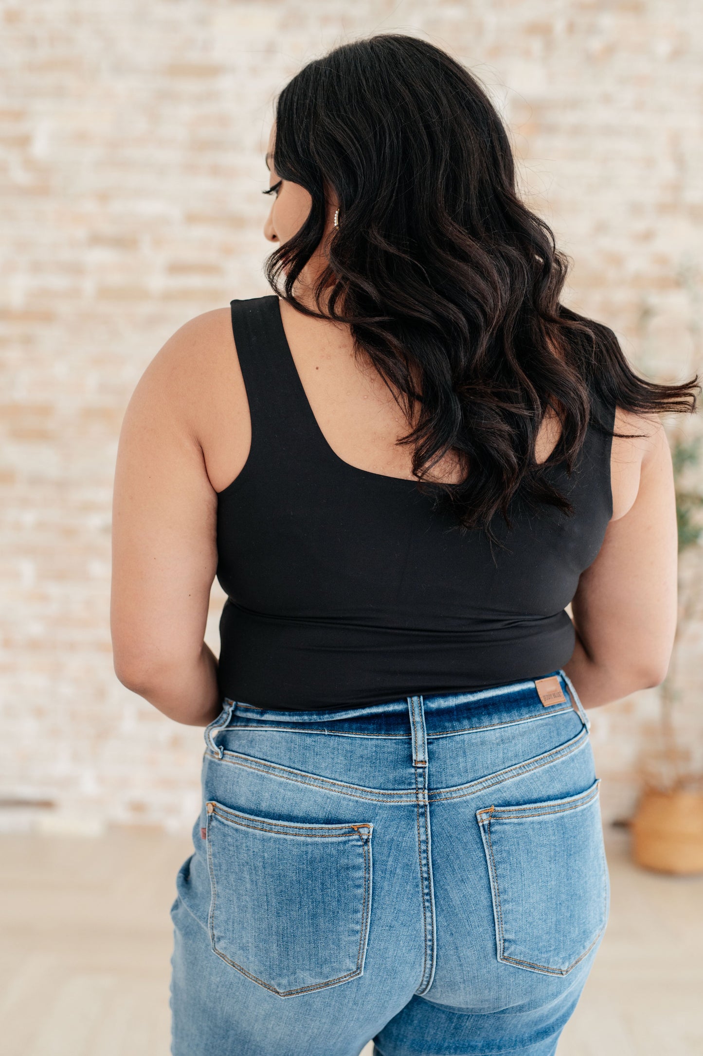 Always Right Square Neck Tank in Black