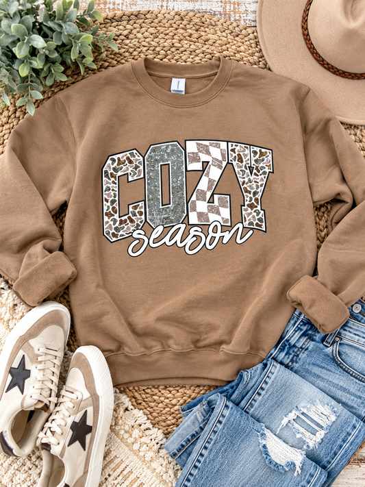 Cozy Season Patchwork Crewneck