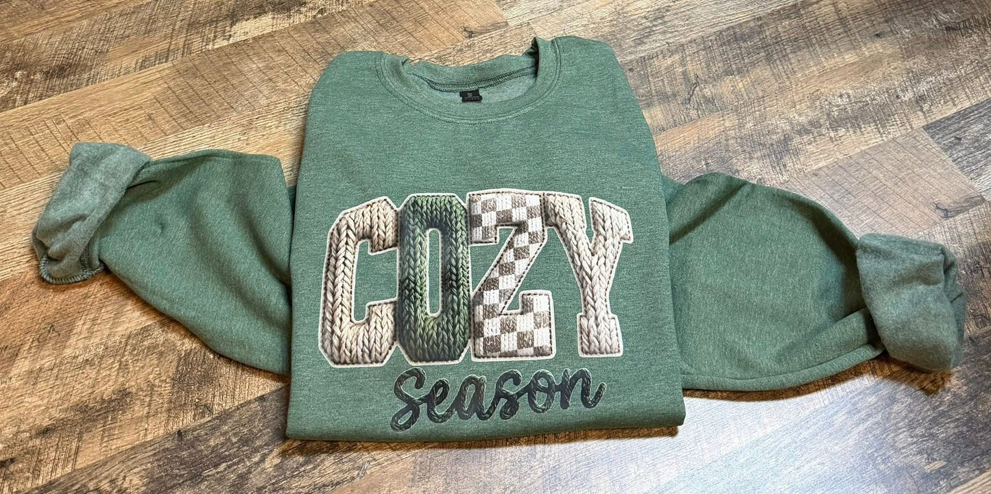 Cozy Season Faux Knit Crew