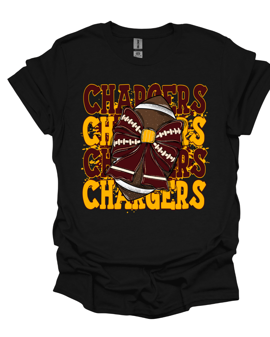 Chargers Football Bow Graphic T-Shirt / Crewneck