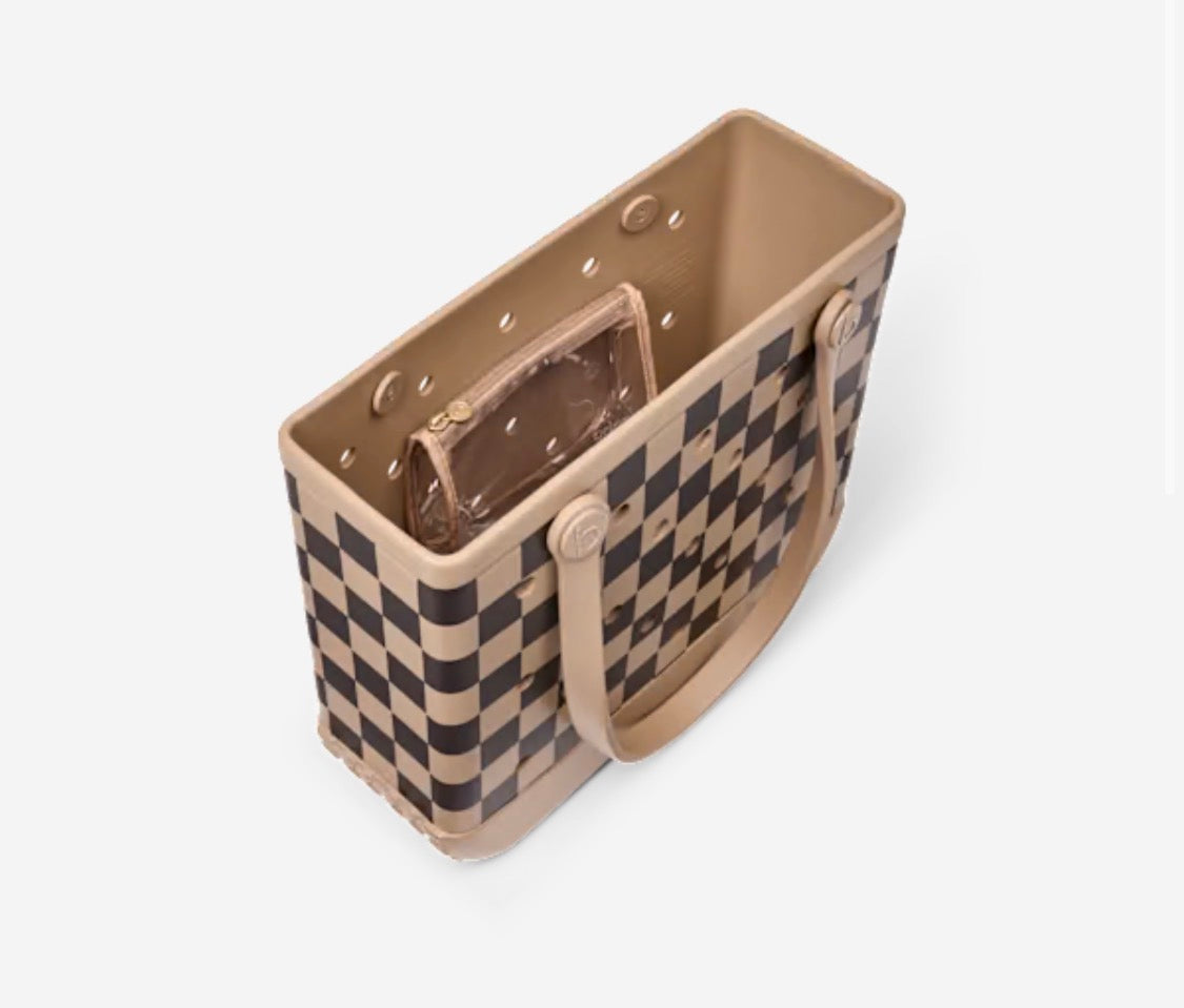 Original Checkered Bogg Bag - Camel/Hot Cocoa