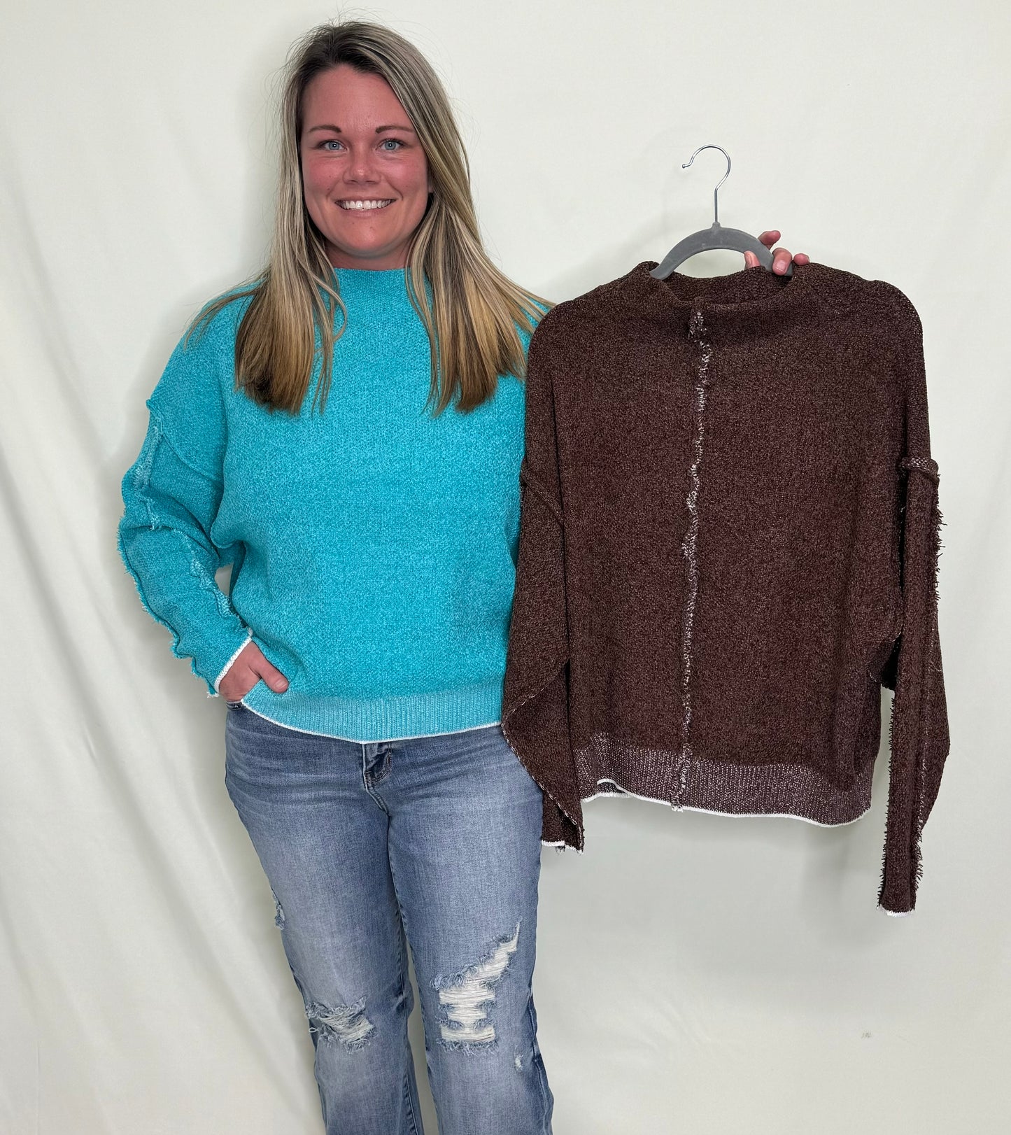 Oversized Outseam Chenille Sweater (Two Colors)