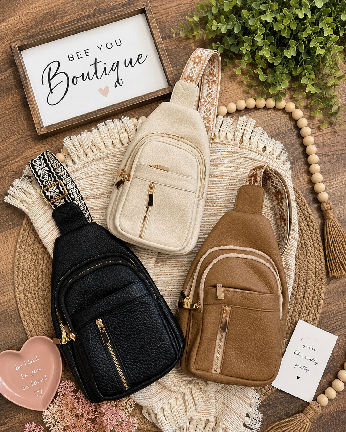 Vegan Leather Crossbody Sling Bag – Chest Pack Belt Bag for Everyday Travel