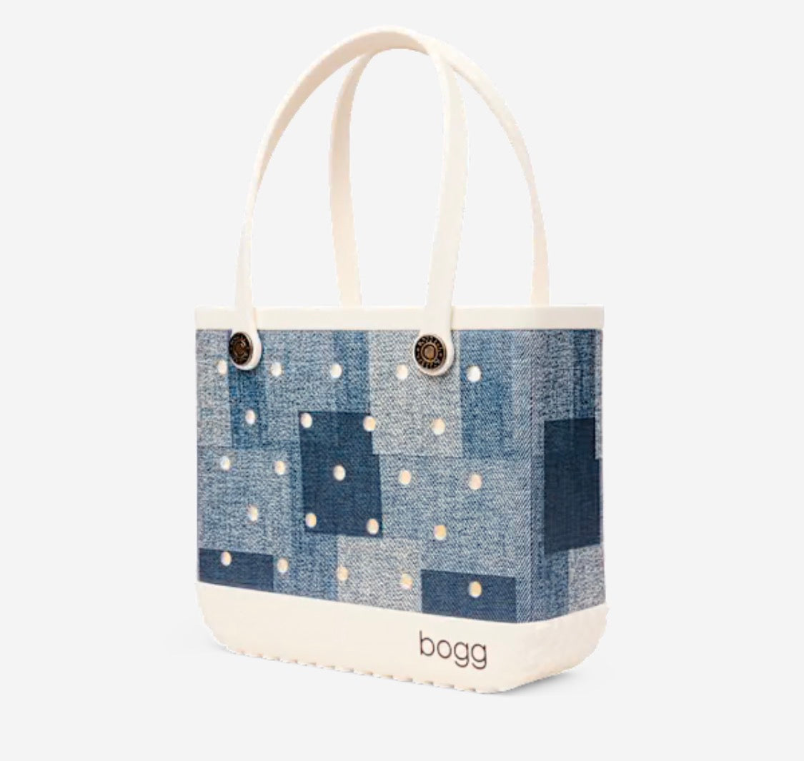 Baby Blue Jean Bogg Bag - Coconut/Denim