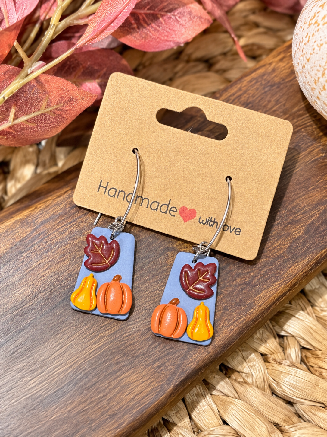 Pumpkin & Gourd Harvest Clay Earrings