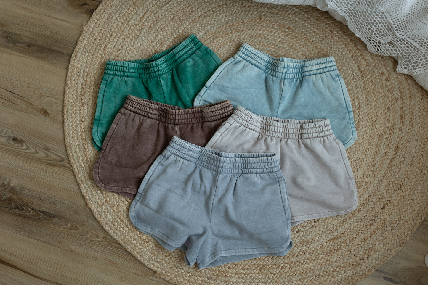Acid Wash Dolphin Shorts
