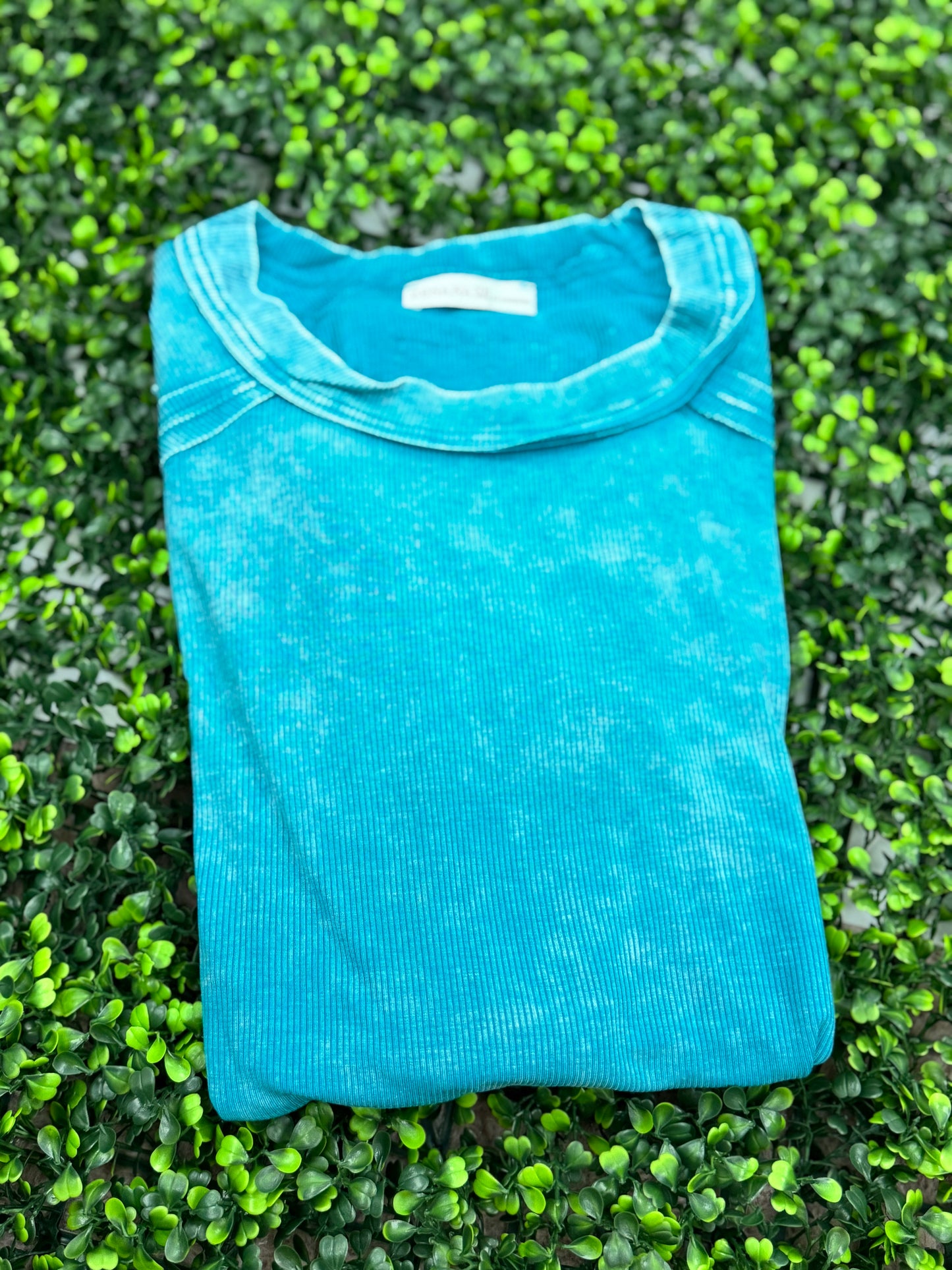 Acid Wash Ribbed Top
