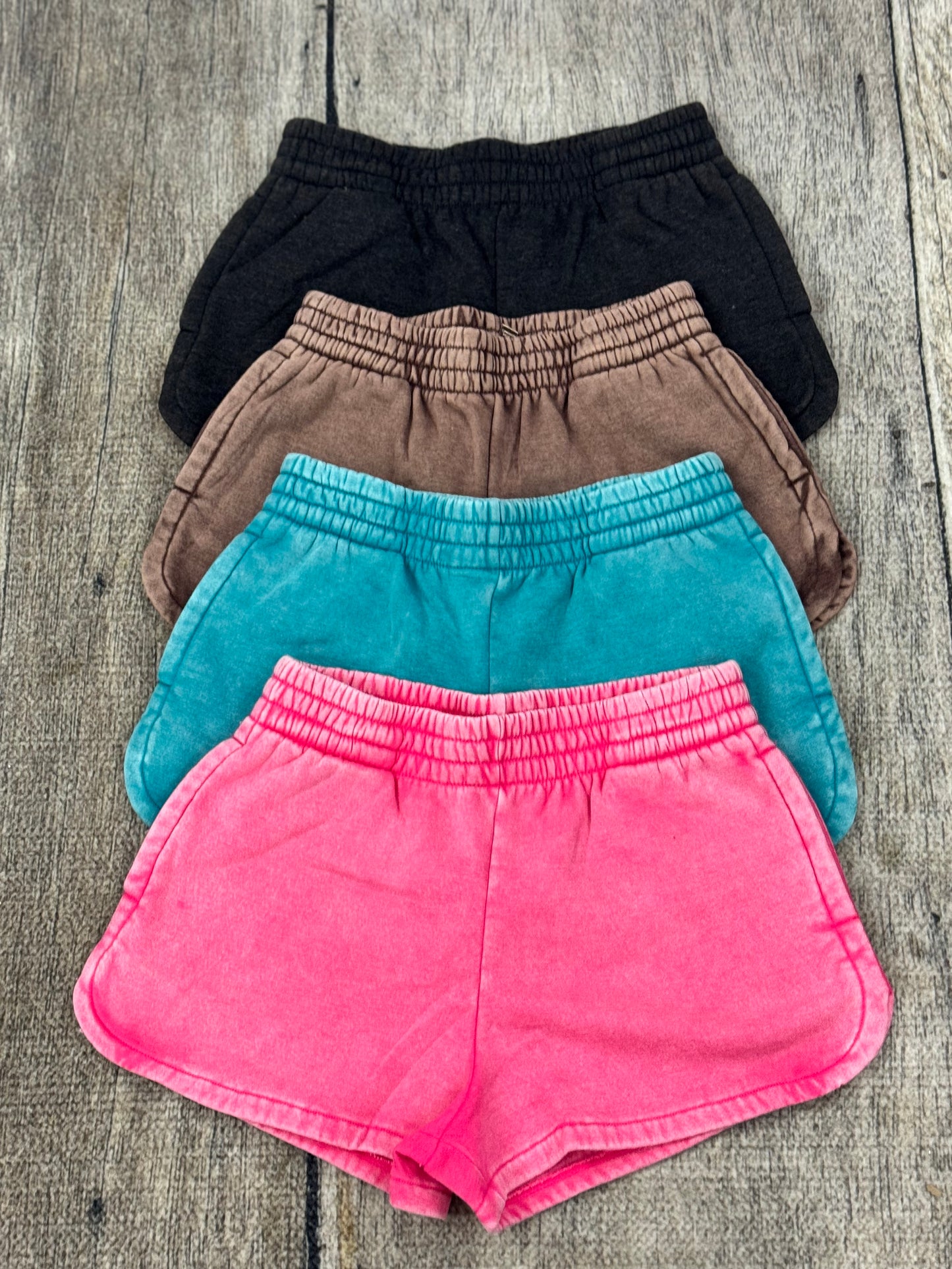 Acid Wash Dolphin Shorts