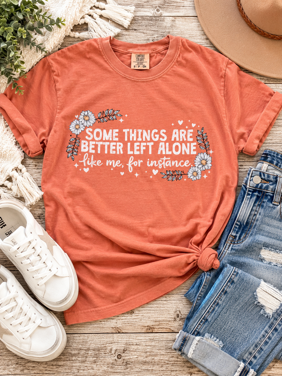 Better Left Alone Floral Graphic Tee