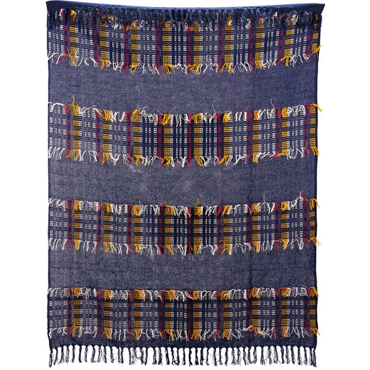 Plaid Fringe Throw Blanket