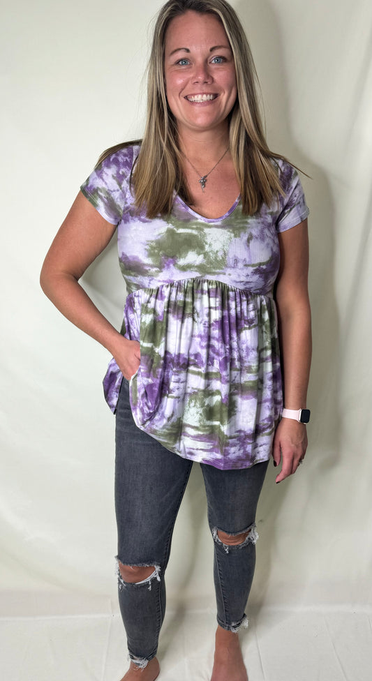 Purple Tie Dye Top