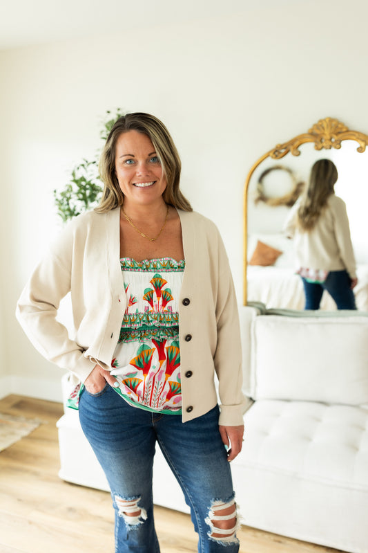 Viscose Button Front Cardigan Sweater | Soft Lightweight Knit Layering Cardigan