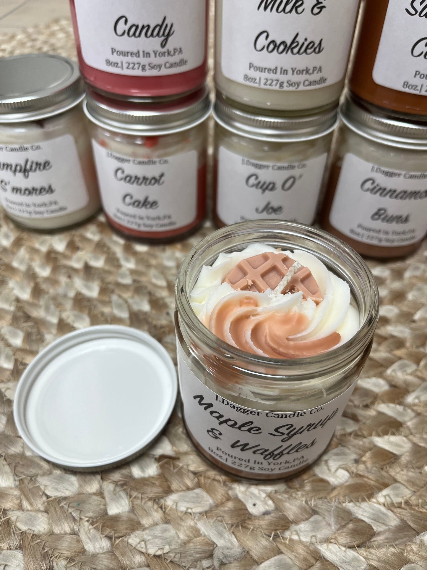 Mini Maple Syrup & Waffles Soy Dessert Candle, 8oz.