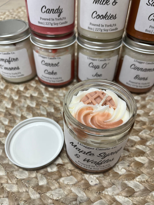 Mini Maple Syrup & Waffles Soy Dessert Candle, 8oz.