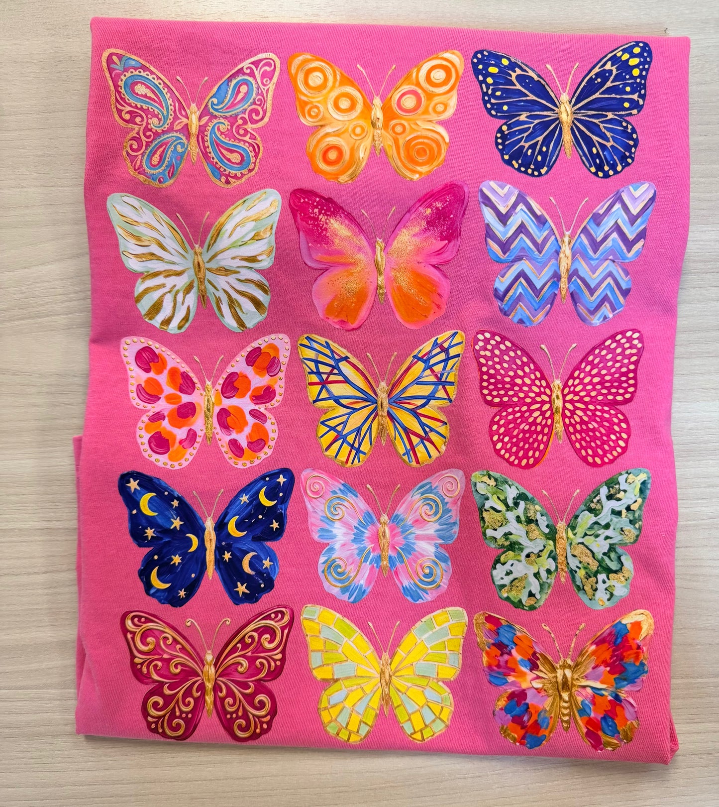 Butterfly Graphic Comfort Colors T-Shirt | Colorful Butterfly Design Tee