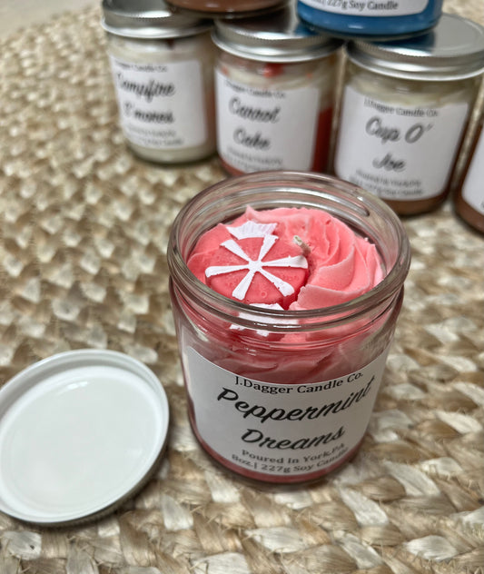 Mini Peppermint Mocha Holiday Themed Dessert Soy Candle,8oz.