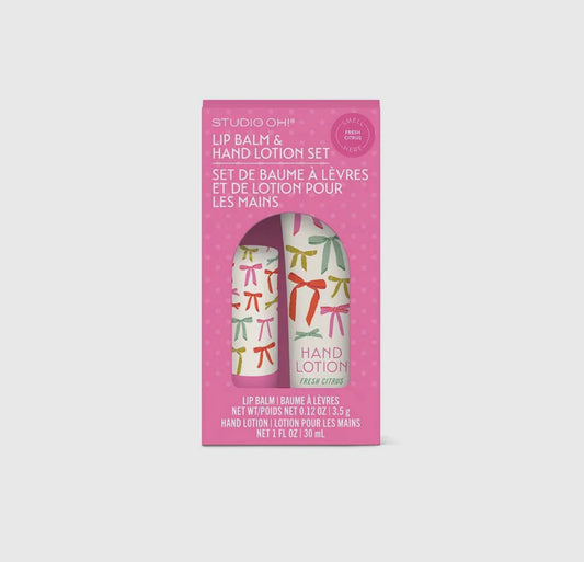 Studio Oh! Lip Balm & Hand Lotion Set – Put a Bow On It