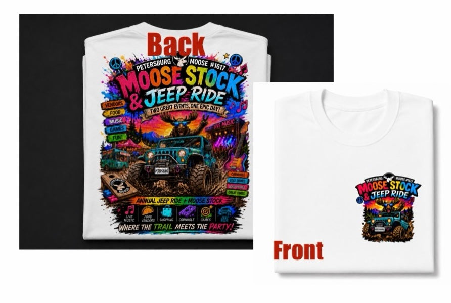 Petersburg Moose Stock & Jeep Ride T-Shirt | Double Sided Event Tee