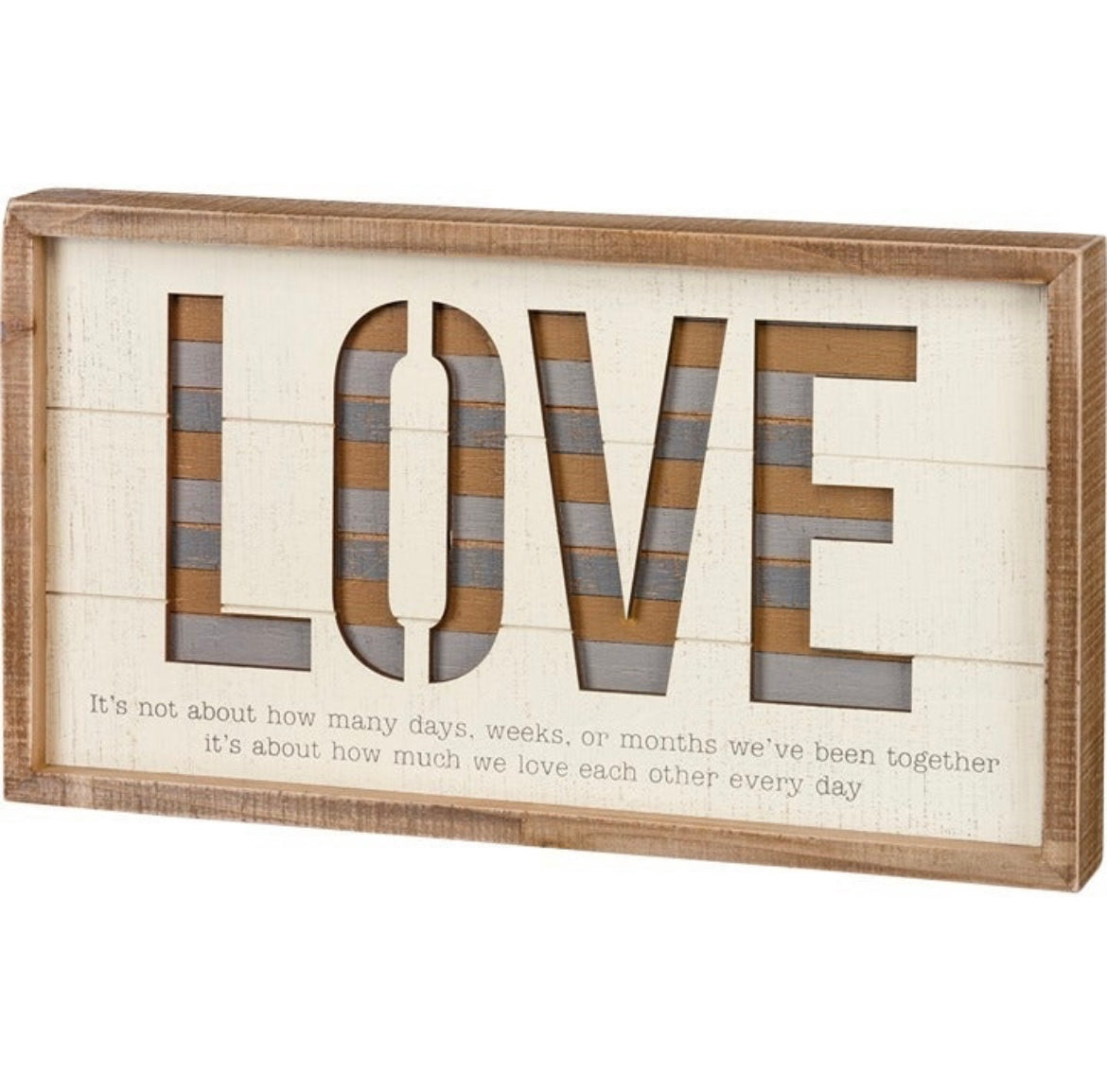 "Love" - Inset Slat Box Sign