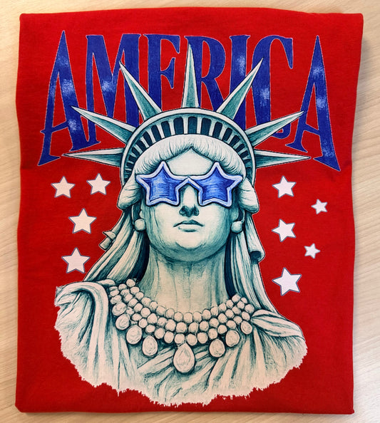 America Statue of Liberty Graphic T-Shirt | Comfort Colors Patriotic Tee