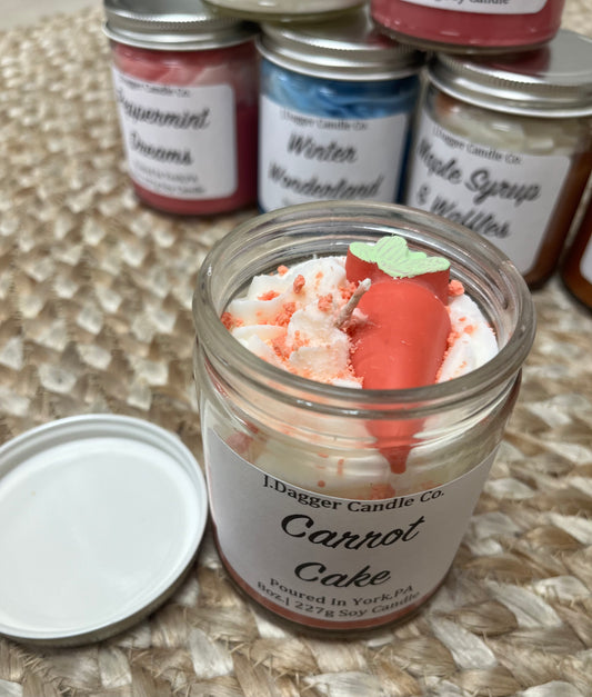 Mini Carrot Cake Soy Dessert Candle , 8oz.