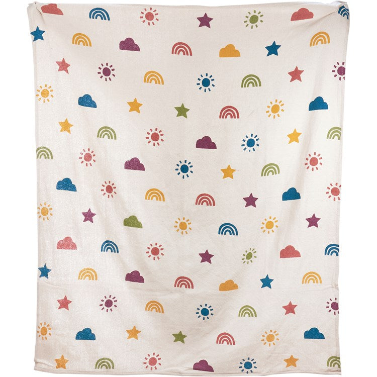 Sun And Rainbows Throw Blanket