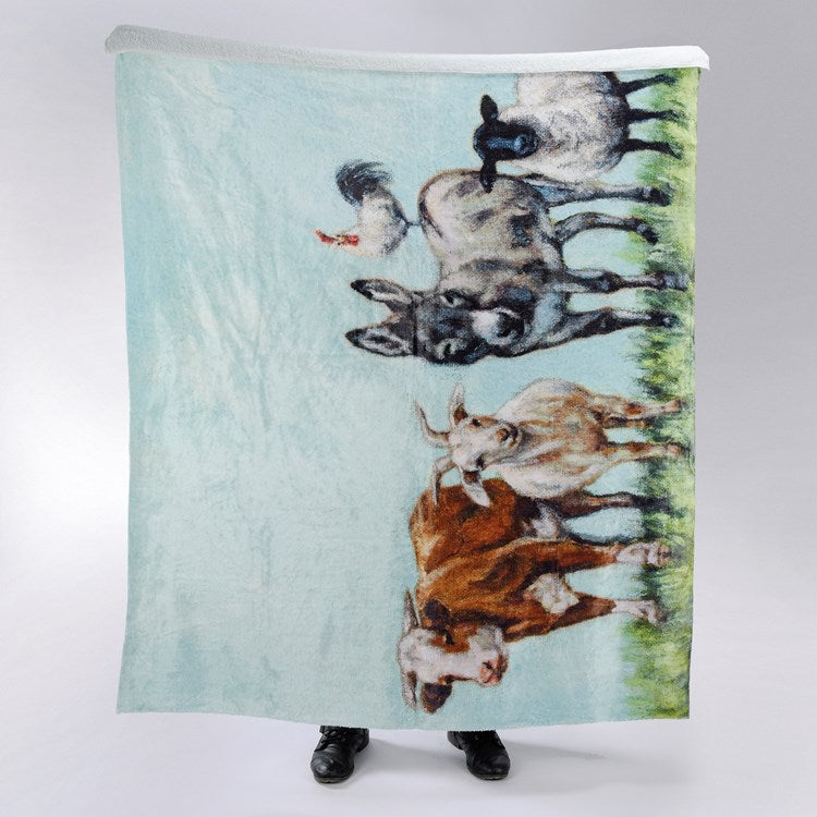 Farm Family Throw Blanket