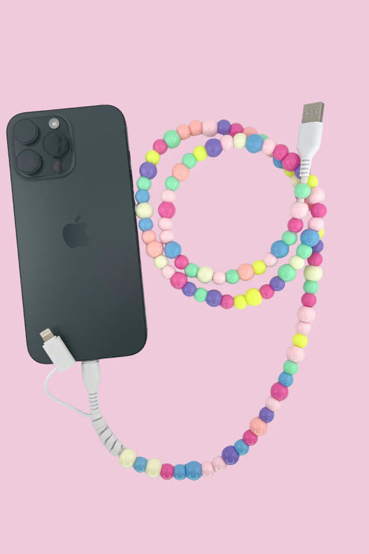 2-in-1 Rainbow Beaded USB Charger