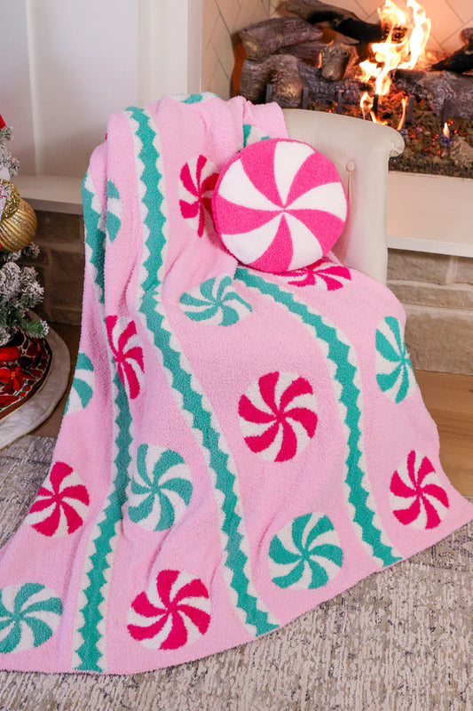Pink Peppermint Swirl Blanket